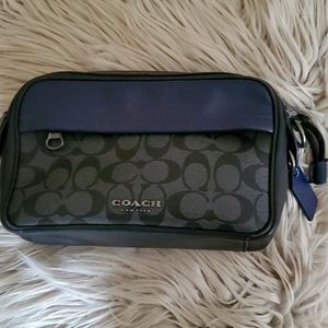 Coach Men's Leather Travel Bag in Signature Canvas